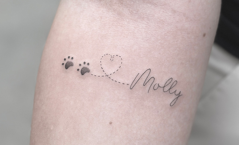 Fineline tatovering på arm