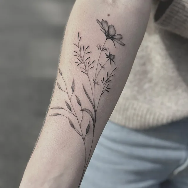 Tatovering af blomst